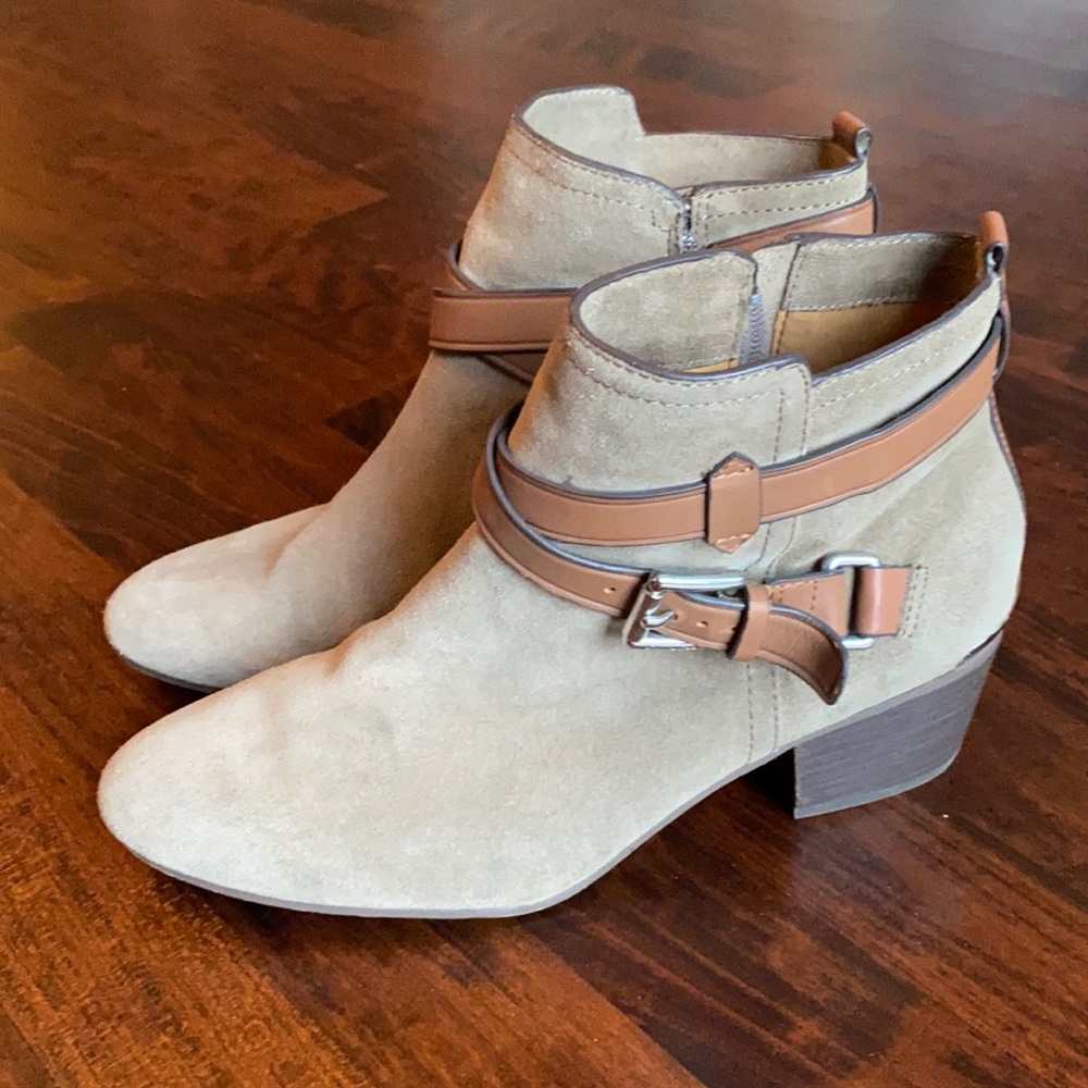 Coach brown suede booties, Sz 8